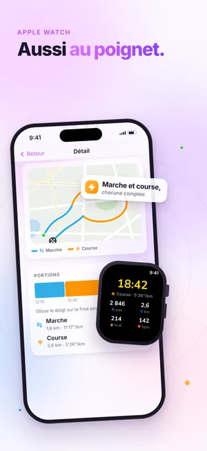 « Aussi au poignet. » Une sortie sur l'Apple Watch, et son détail sur l'iPhone.